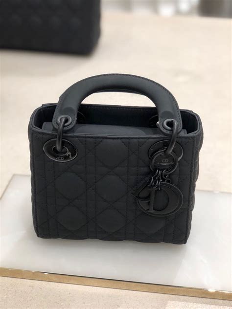 lady dior mini ultra matte black|Lady Dior tote large black.